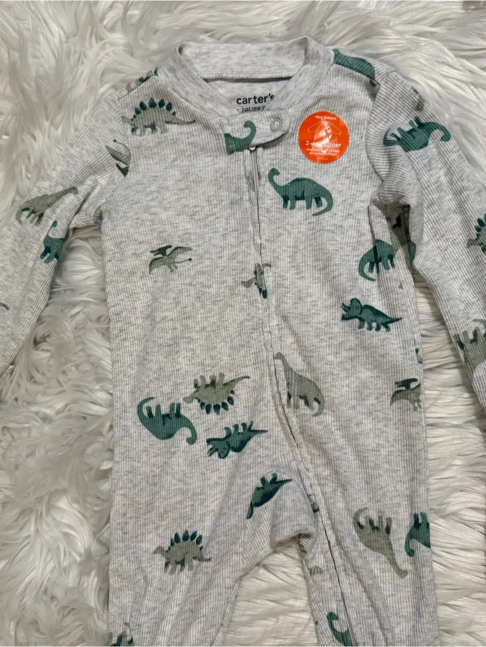 NWT Carter’s Just One You Baby Boys 3M Dinosaur Footed Sleep & Play Pajamas